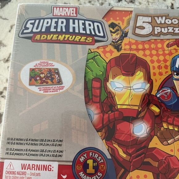 New Marvel Super Hero Adventures 5 Wood Puzzles - Picture 2 of 8